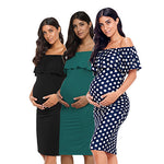 Polka Dot Ruffle Maternity Dresses